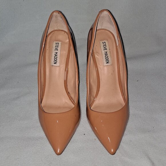 Steve Madden Pump Daisie Patent Leather Camel Size 8M - Picture 2 of 3